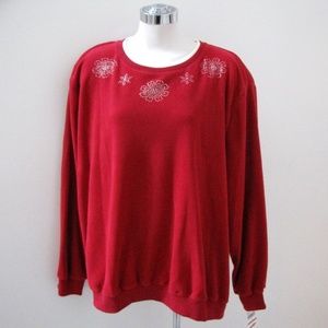 ALFRED DUNNER plus size red sweater top 0X